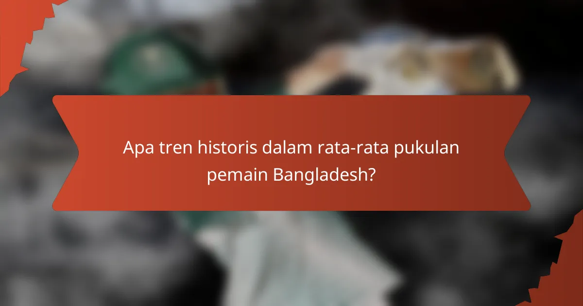 Apa tren historis dalam rata-rata pukulan pemain Bangladesh?