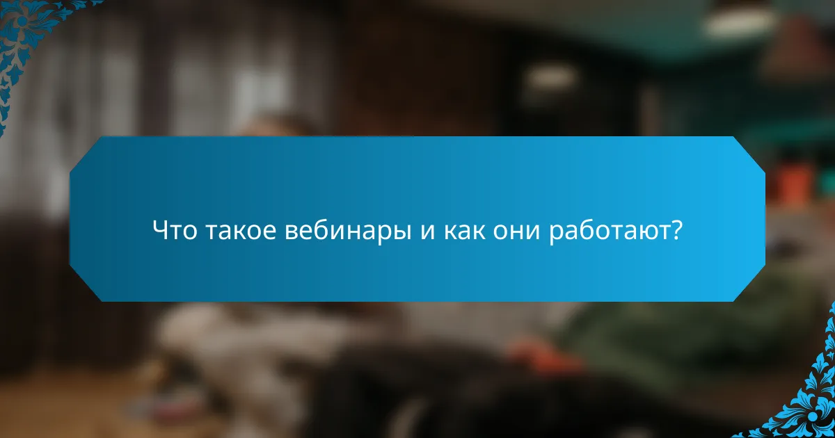 Что такое вебинары и как они работают?