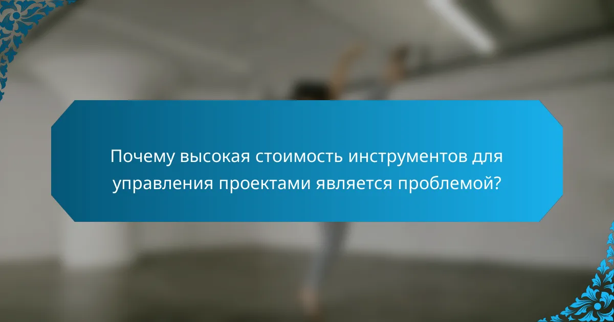 Почему высокая стоимость инструментов для управления проектами является проблемой?